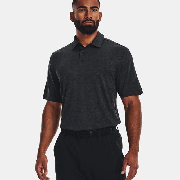 NWT Mens Size S Black Jet Gray Under Armour Playoff Lightweight Golf Polo Shirt - Picture 1 of 6